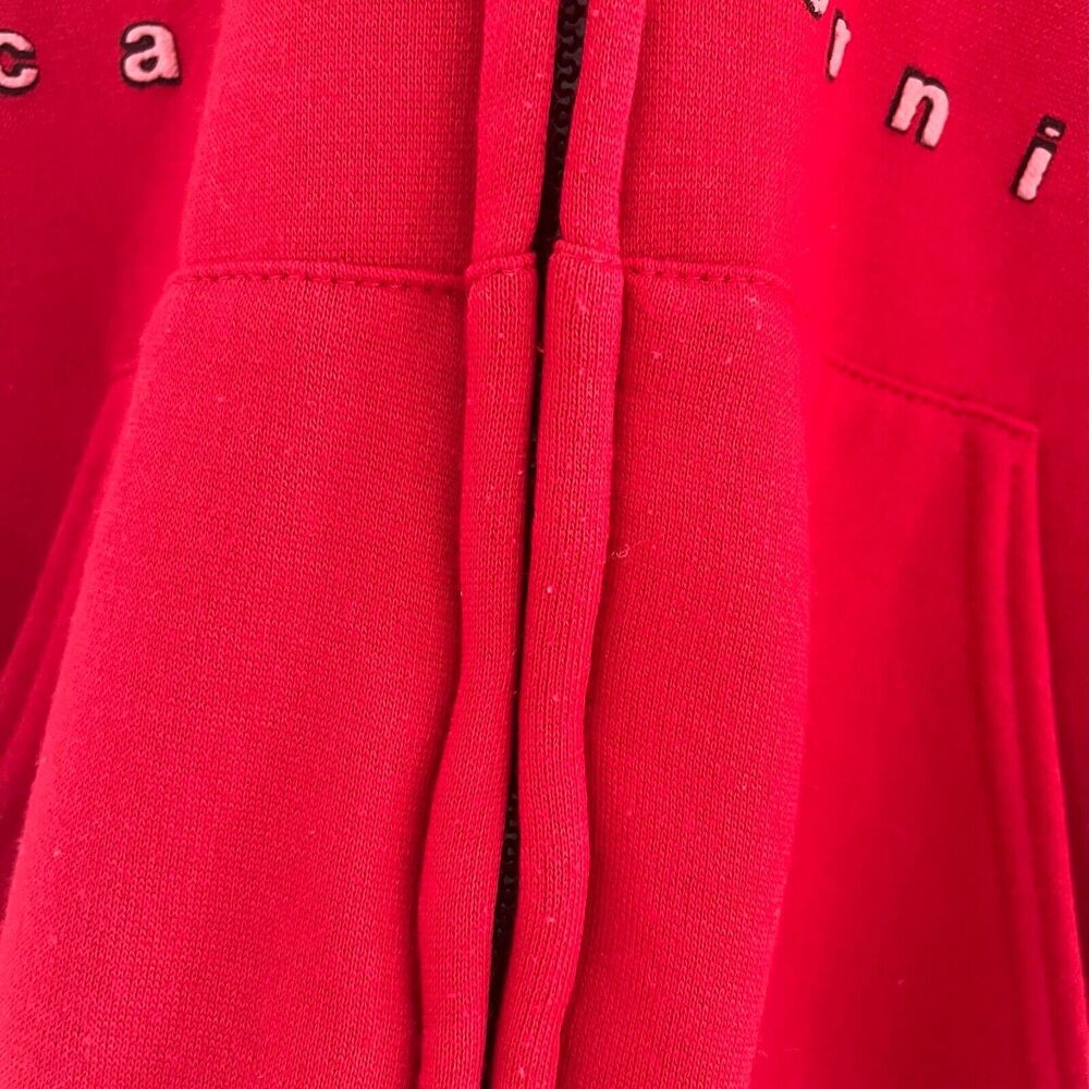 Hill Heavy Weight Made In USA Zip Up Hoodie Venice Beach Red Women Size S - Picture 4 of 9
